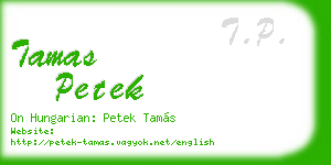 tamas petek business card